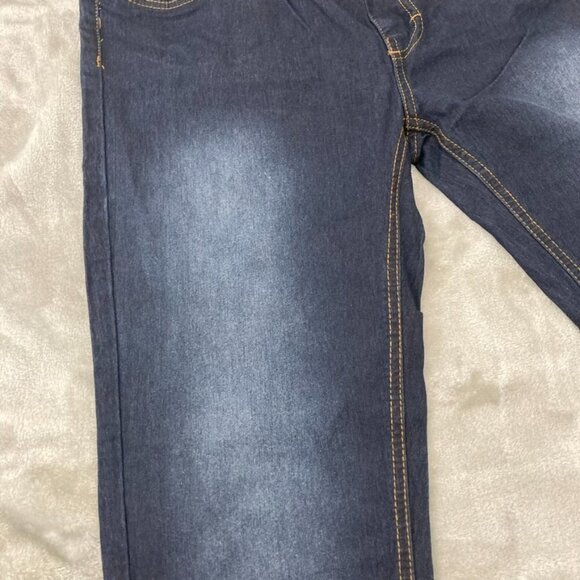 Oh! Mamma Dark Wash Over the Belly Maternity Jeans Stonewashed Front & Back Med - Picture 3 of 11